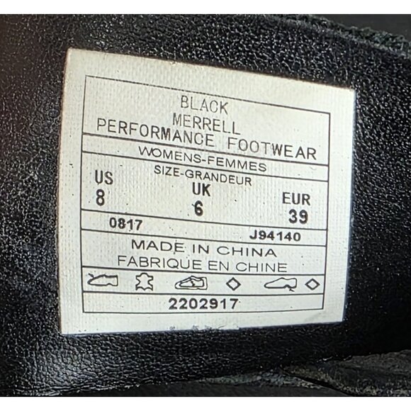 Womens Merrell Black Leather Slide Sandals With Cross Strap Design Size 8 - Picture 5 of 9